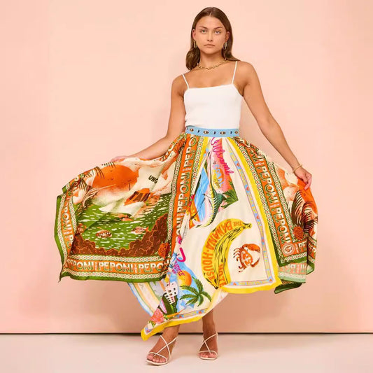 Sukně Zarusova s nepravidelným potiskem - Asymetrická inspirace