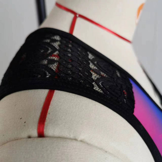 Dvoudílné plavky Zarusova - Potisk s krajkovými detaily