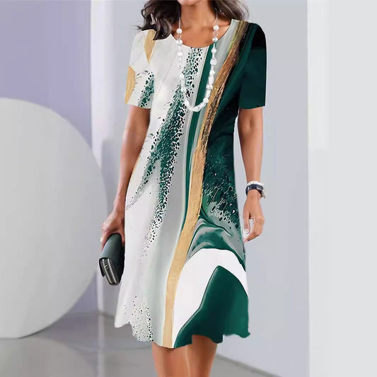 Áčkové šaty Zarusova – umělecký potisk a pohodlí