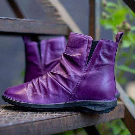 Kozačky Martin Zarusova - styl z umělé kůže s volánky