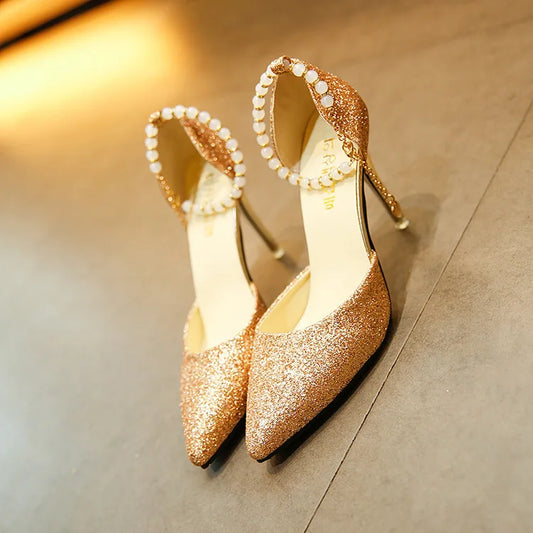 Perlové boty Zarusova - Večerní flitrované boty