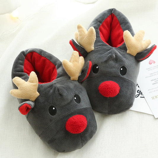Zarusova Reindeer Slippers - Pohodlné fleecové pantofle na svátky